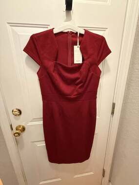 GRACE KARIN Women's Textured Cap-Sleeve Sweetheart Neck Sheath Dress